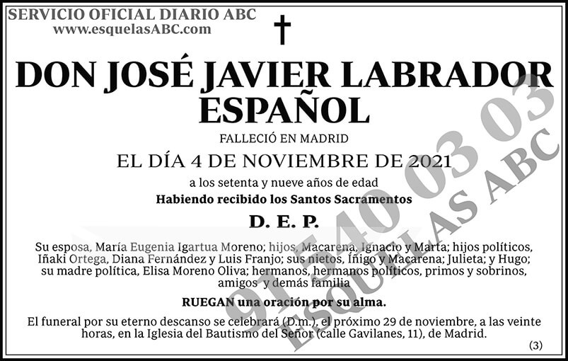 José Javier Labrador Español