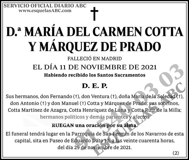 María del Carmen Cotta y Márquez de Prado