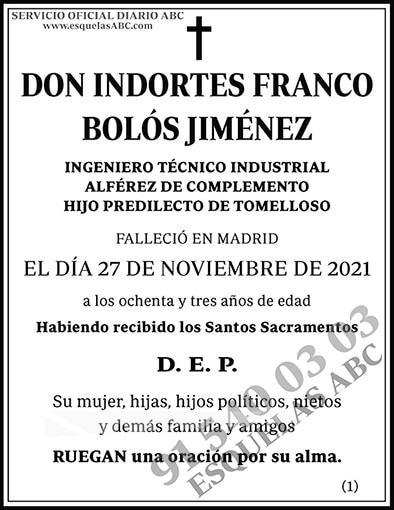 Indortes Franco Bolós Jiménez
