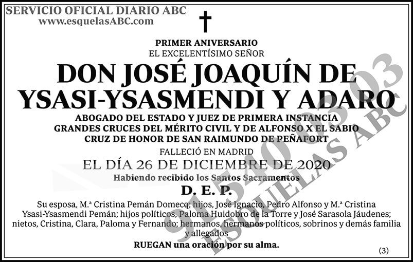 José Joaquín de Ysasi-Ysasmendi y Adaro