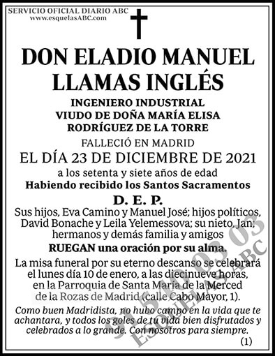 Eladio Manuel Llamas Inglés