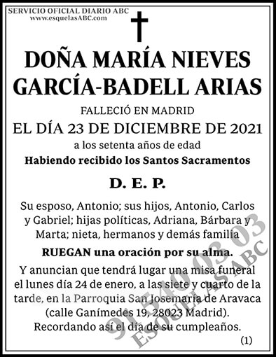 María Nieves García-Badell Arias