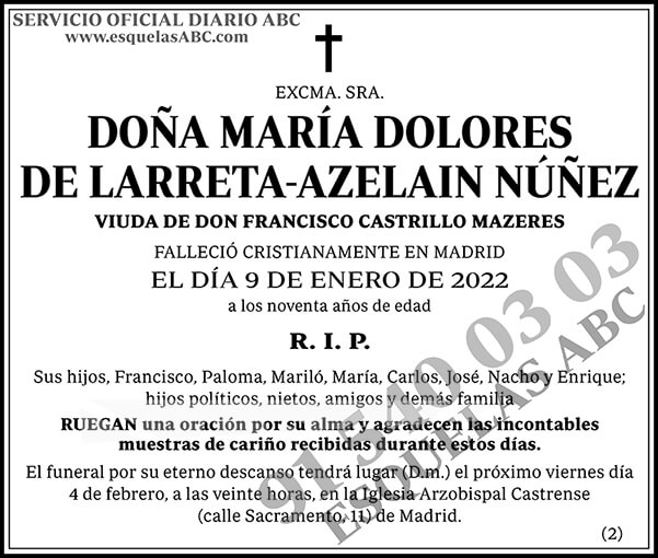 María Dolores de Larreta-Azelain Núñez