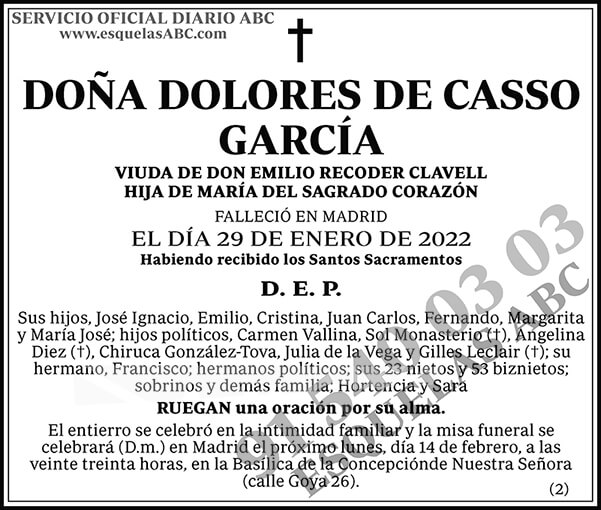 Dolores de Casso García