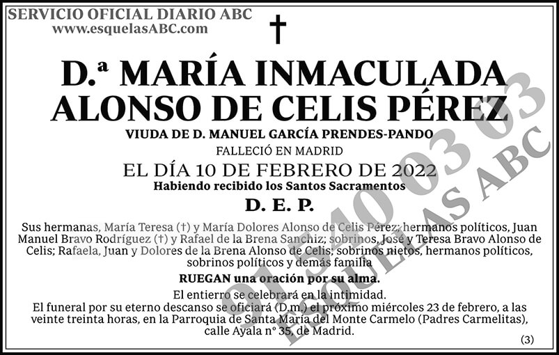 María Inmaculada Alonso de Celis Pérez