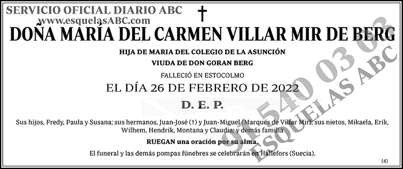 María del Carmen Villar Mir de Berg