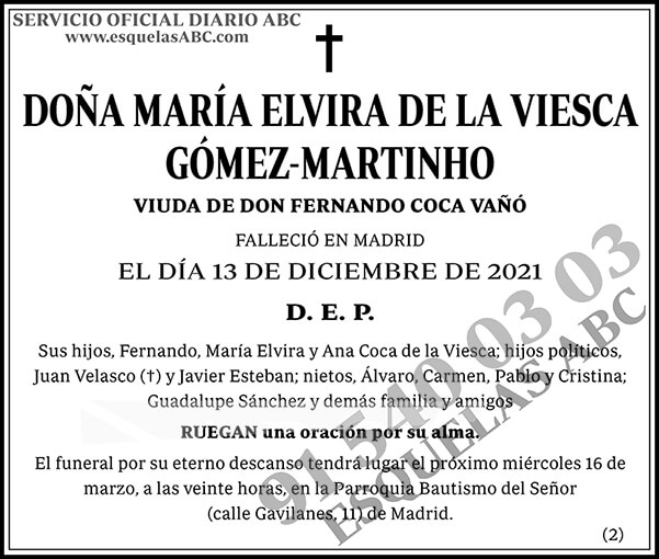 María Elvira de la Viesca Gómez-Martinho