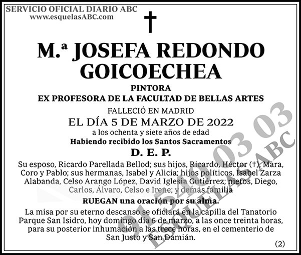 M.ª Josefa Redondo Goicoechea