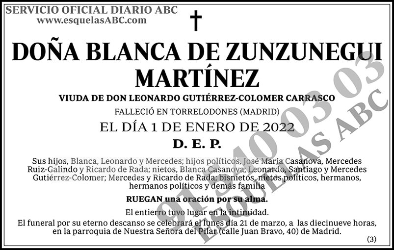 Blanca de Zunzunegui Martínez