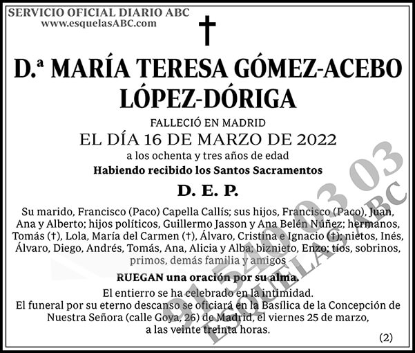 María Teresa Gómez-Acebo López-Dóriga