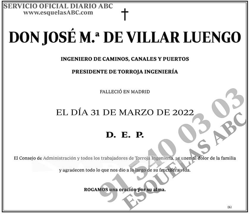 José M.ª de Villar Luengo