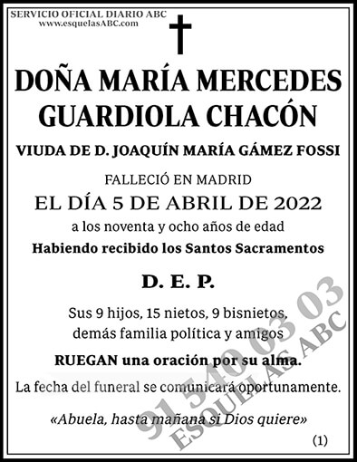 María Mercedes Guardiola Chacón