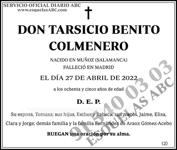 Tarsicio Benito Colmenero