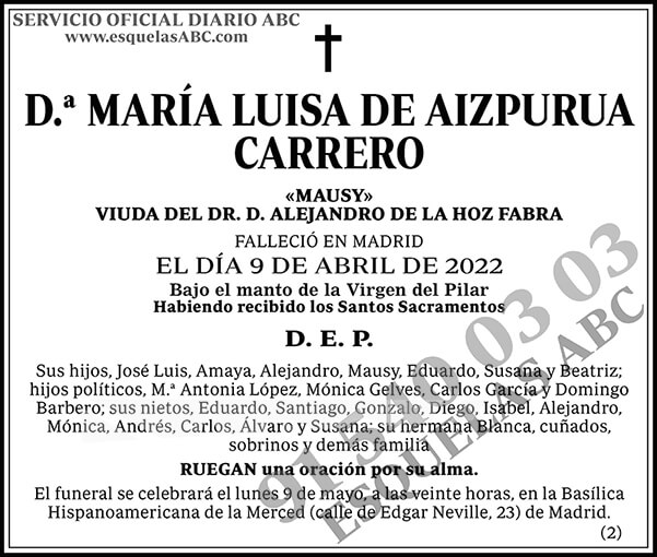 María Luisa de Aizpurua Carrero