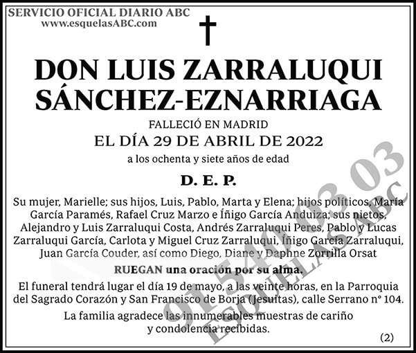 Luis Zarralugui Sánchez-Eznarriaga