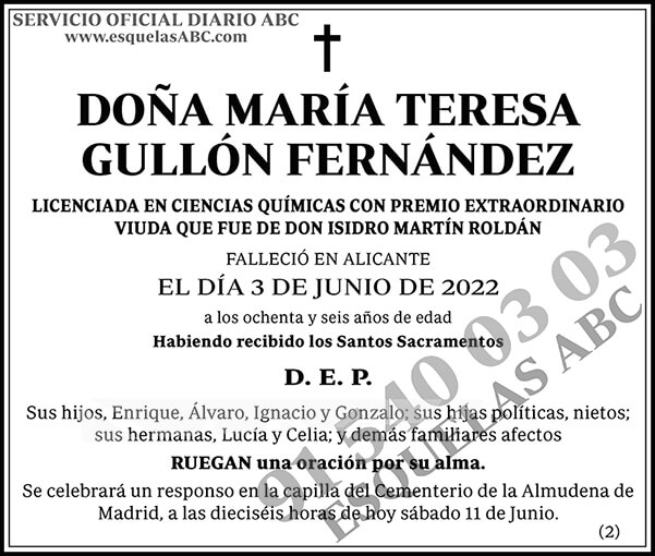 María Teresa Gullón Fernández