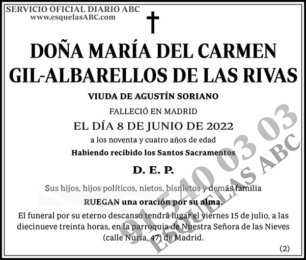 María del Carmen Gil-Albarellos de la Rivas