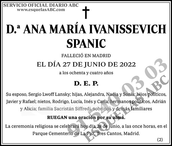 Ana María Ivanissevich Spanic