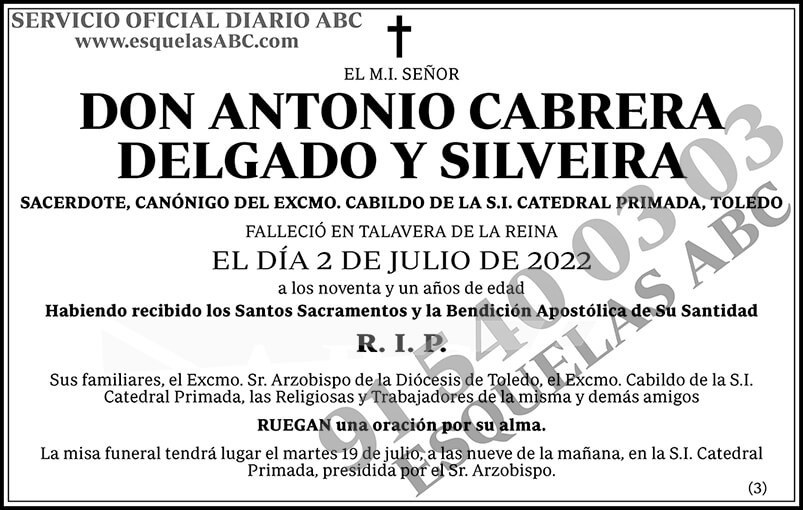 Antonio Cabrera Delgado y Silveira