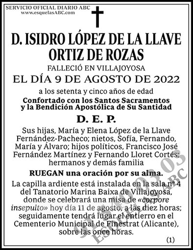 Isidro López de la Llave Ortiz de Rozas