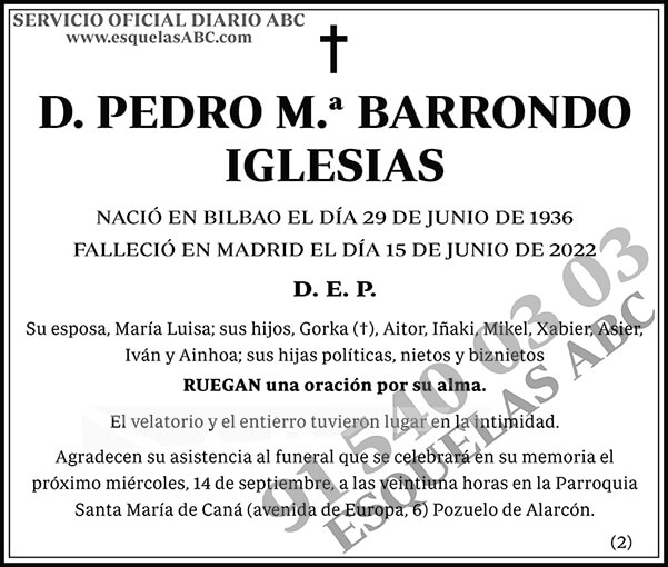 Pedro M.ª Barrondo Iglesias