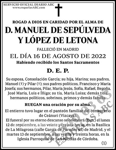 Manuel de Sepúlveda y López de Letona