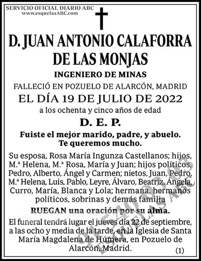 Juan Antonio Calaforra de las Monjas