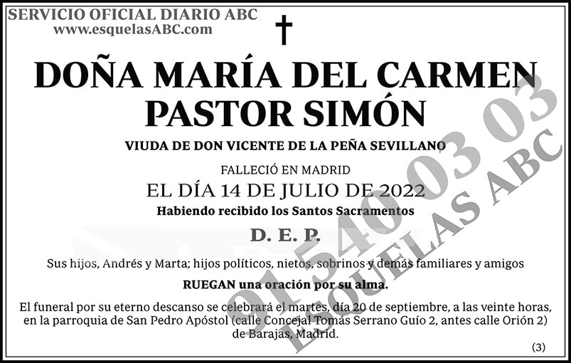 María del Carmen Pastor Simón