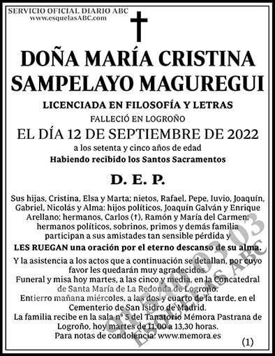 María Cristina Sampelayo Maguregui