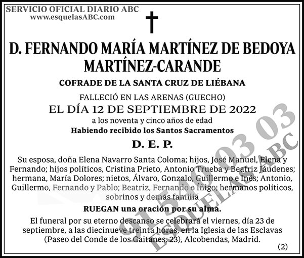 Fernando María Martínez de Bedoya Martínez-Carande