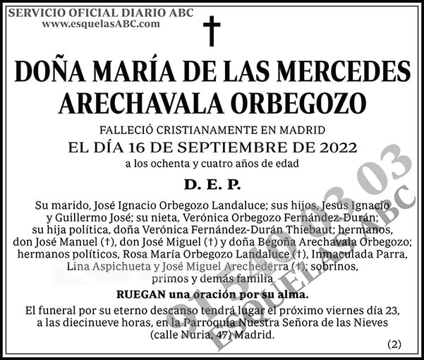 María de las Mercedes Arechavala Orbegozo