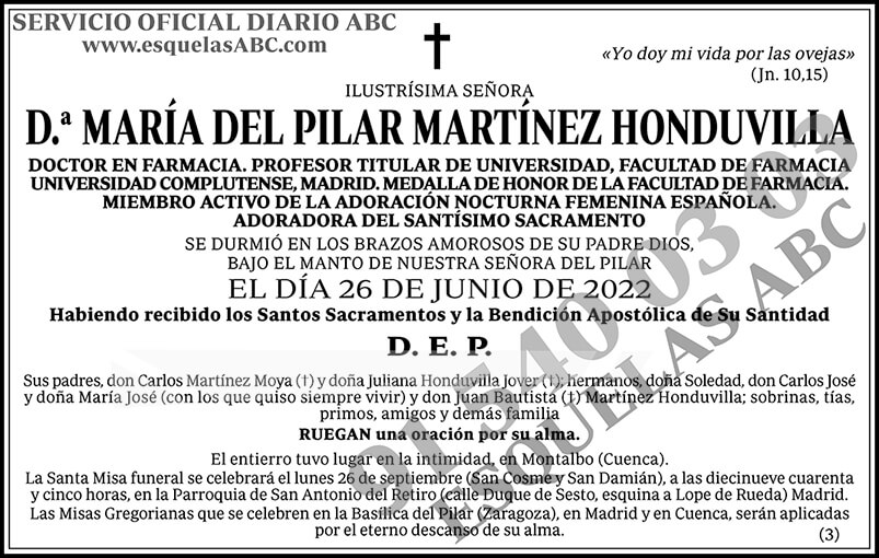 María del Pilar Martínez Honduvilla