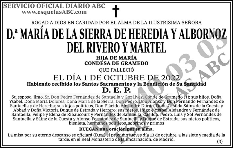 María de la Sierra de Heredia y Albornoz del Rivero y Martel