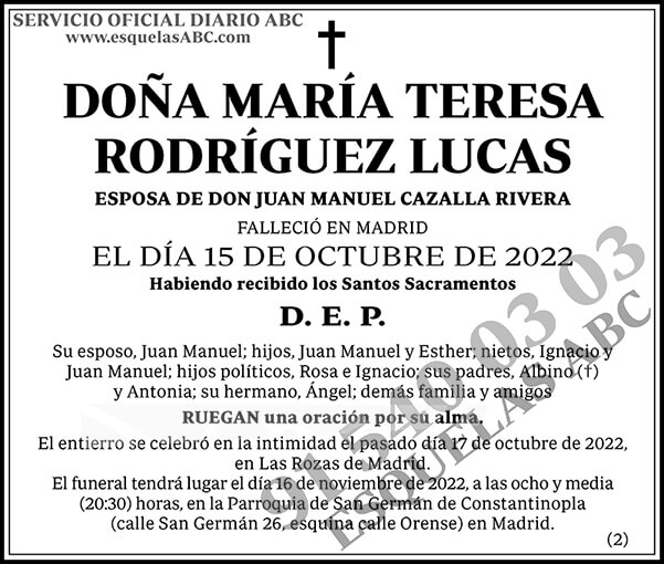 María Teresa Rodríguez Lucas