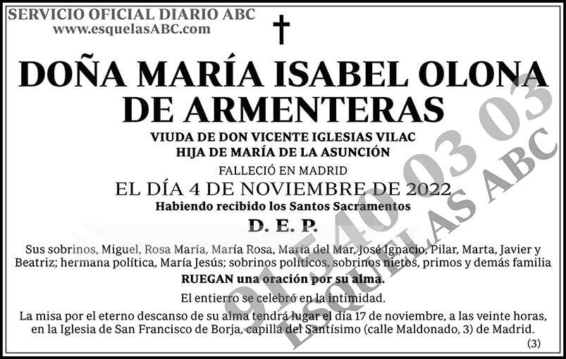 María Isabel Olona de Armenteras