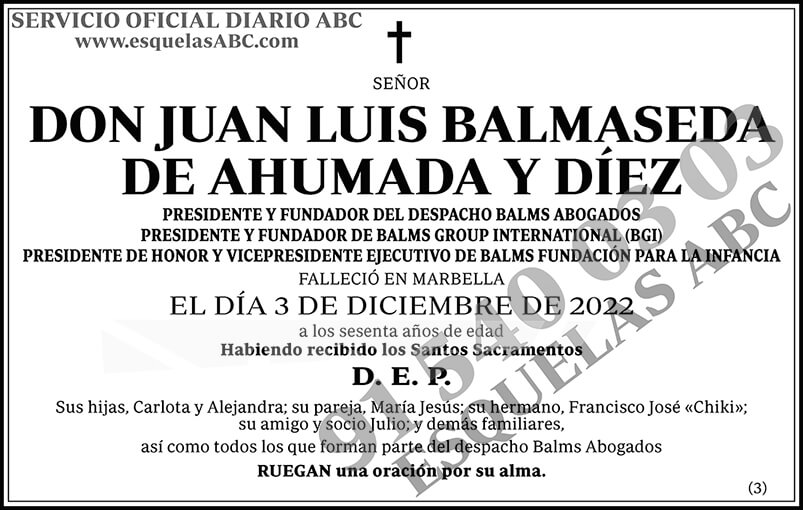 Juan Luis Balmaseda de Ahumada y Díez