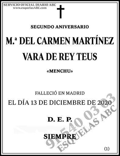 M.ª del Carmen Martínez Vara de Rey Teus