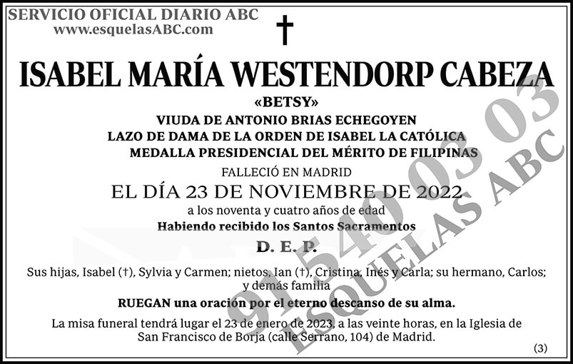 Isabel María Westendorp Cabeza