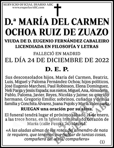 María del Carmen Ochoa Ruiz de Zuazo
