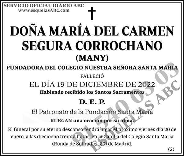 María del Carmen Segura Corrochano