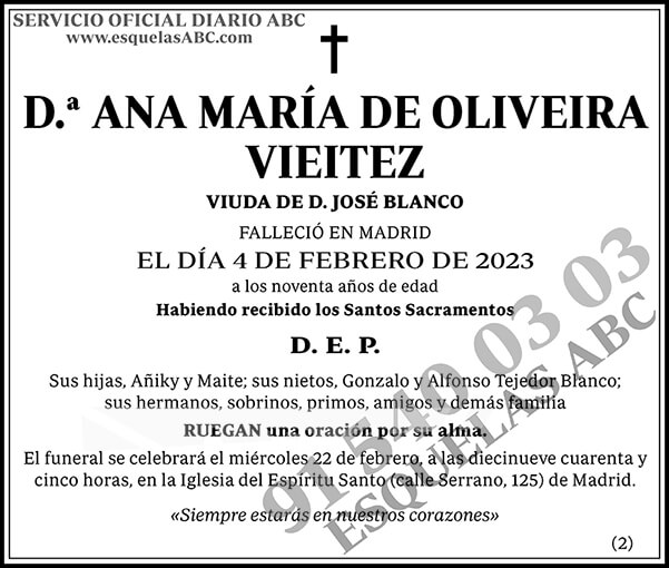 Ana María de Oliveira Vieitez