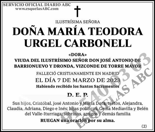 María Teodora Urgel Carbonell
