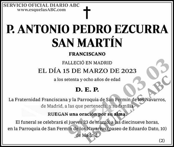 Antonio Pedro Ezcurra San Martín