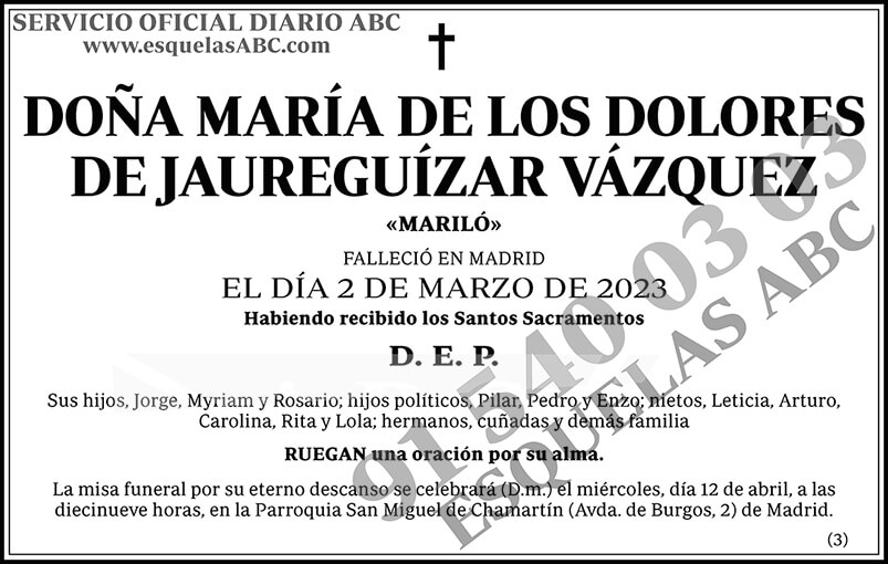 María de los Dolores de Jaureguízar Vázquez