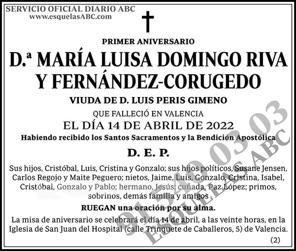 María Luisa Domingo Riva y Fernández-Corugedo