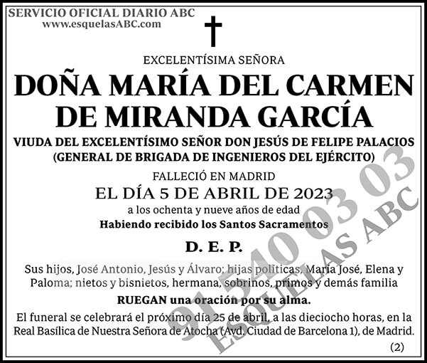 María del Carmen de Miranda García