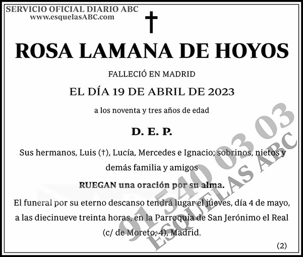 Rosa Lamana de Hoyos