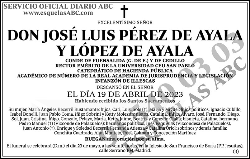 José Luis Pérez de Ayala y López de Ayala