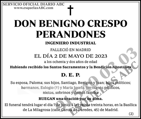 Benigno Crespo Perandones