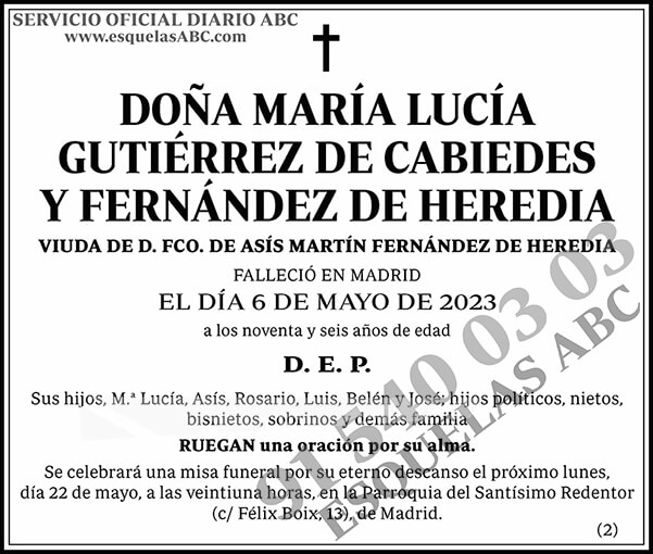 María Lucía Gutiérrez de Cabiedes y Fernández de Heredia